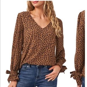 cheetah print long sleeve top